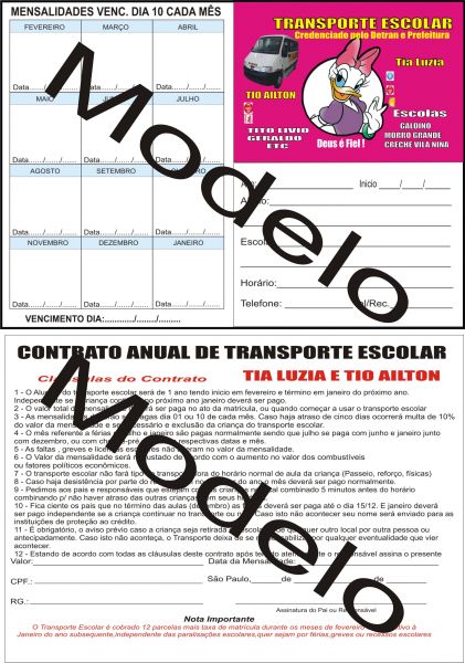 Ficha Escolar com contrato atualizado